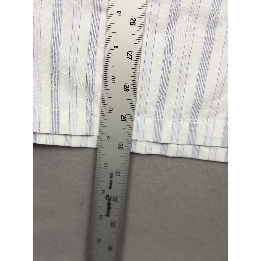 NWT Detailed True American Wear Shirt Men’s L Blue Stripe Short Sleeve Y2K - Picture 6 of 9